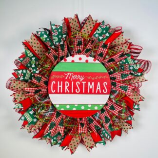 Merry Christmas Ribbon Wreath