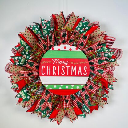 Merry Christmas Ribbon Wreath