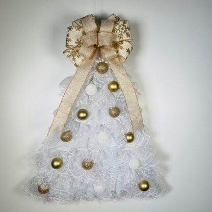 White & Gold Christmas Tree wreath