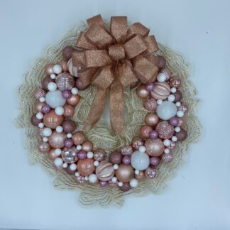 Rose gold and ivory ornament wreath