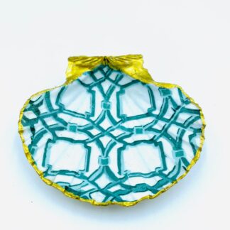 Green Bamboo Decoupage Shell - large