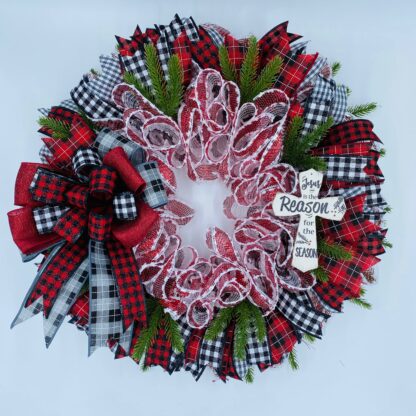 Christmas Wreath Buffalo Check Wreath