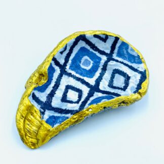 Ikat Decoupage Oyster Shell