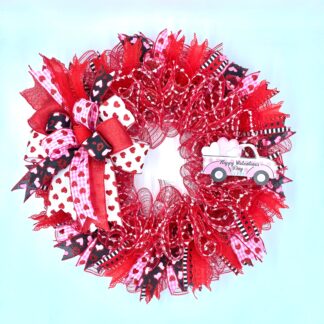 Valentine’s Truck Mesh Wreath
