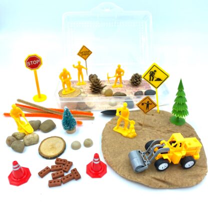 Construction Playdough Sensory Box