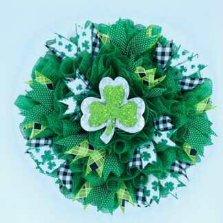 St. Patrick Day Glitter Shamrock Wreath
