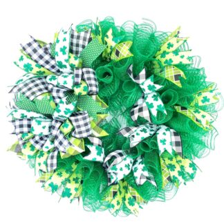 St. Patrick’s Day Shamrock & Plaid Wreath