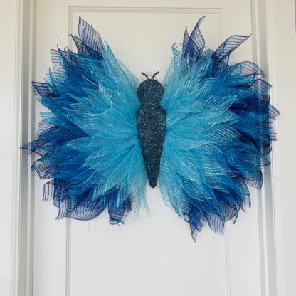 Blue Ombré Butterfly Wreath -30”