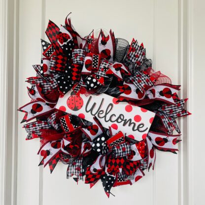Ladybug Welcome Wreath - 25”