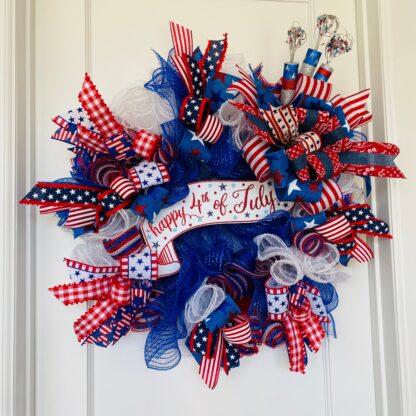 4th of July Mesh & Ribbon Wreath - 25inches