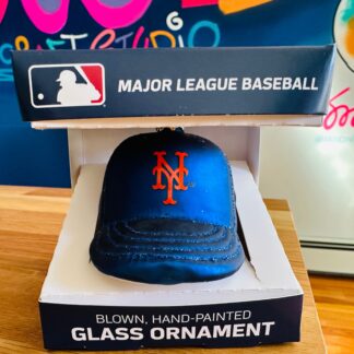 NY Mets Glass Ornament