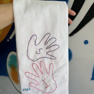 Handprint Embroidery Tea Towel Workshop Adults -April 21st