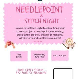 Needlepoint & Stitch Night -FREE- Adults -June 10th