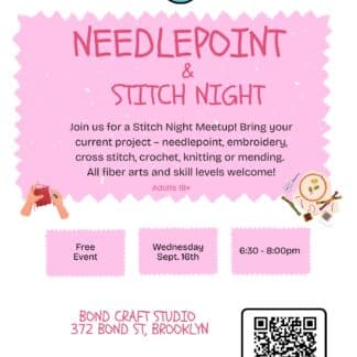 Needlepoint & Stitch Night -FREE- Adults -Sept. 16